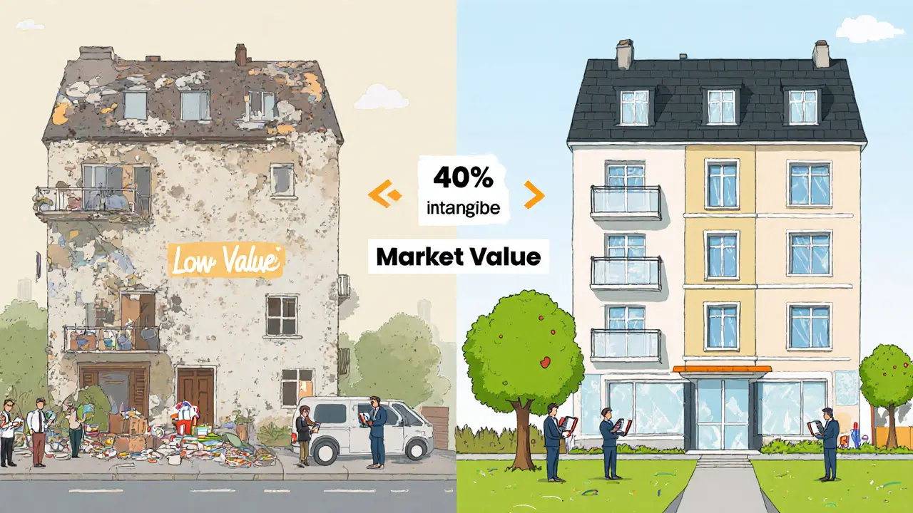Две квартиры: одна в плохом состоянии, другая с видом на парк — разница в стоимости.