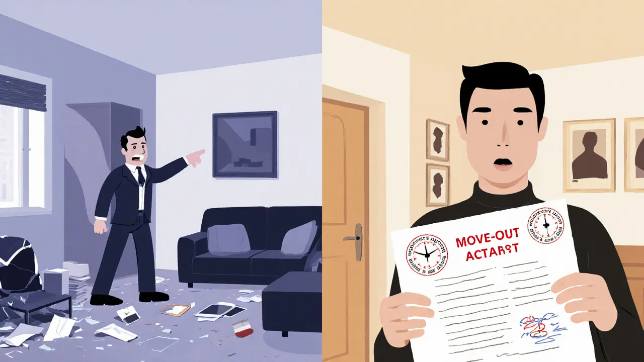 Сравнение: испорченная квартира слева, идеальная — справа с актом выезда.