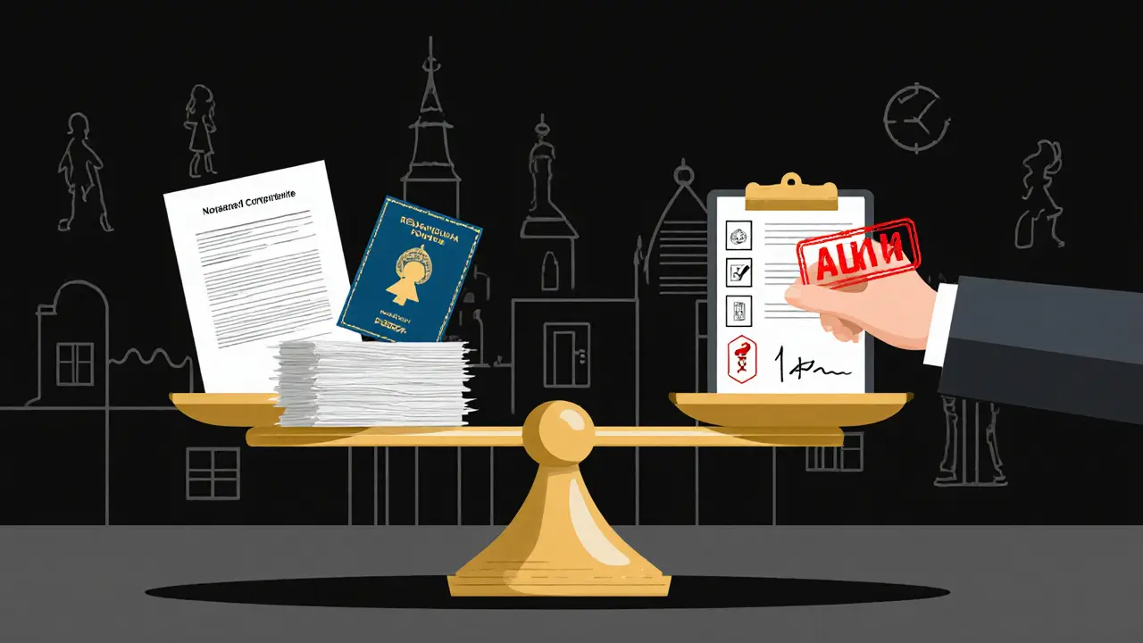 Юрист проверяет документы для ПФР: нотариальный договор и техпаспорт БТИ против отказа.