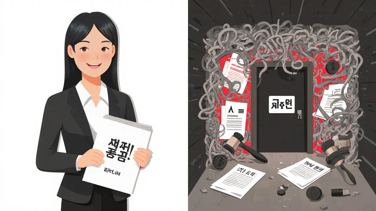 Двухпанельная иллюстрация: с одной стороны — обманчиво чистая сделка, с другой — хаос юридических проблем.