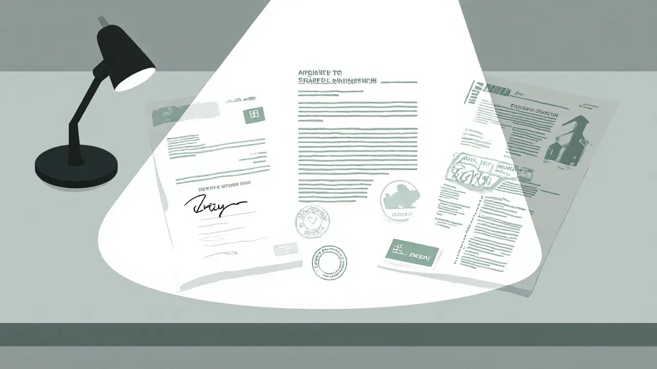 На столе у нотариуса лежат документы для оформления жилья с маткапиталом.