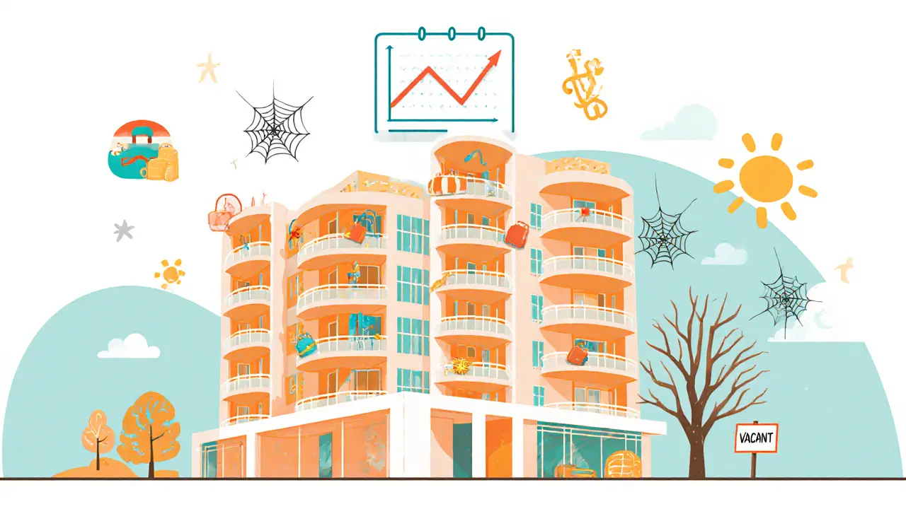 Сезонная доходность посуточной аренды в курортном городе: летом — высокий спрос, зимой — пустота.