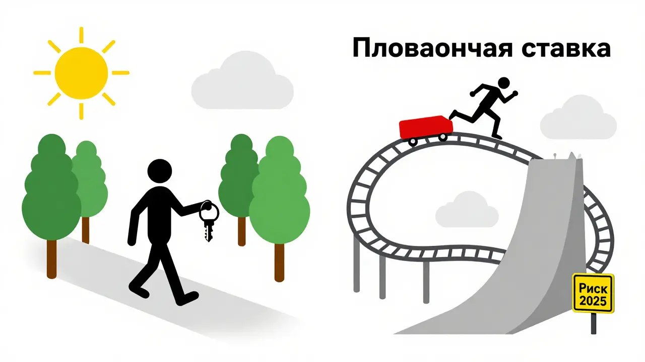 Два пути: один — ровный путь к дому, другой — аттракцион с резкими подъемами и падениями.