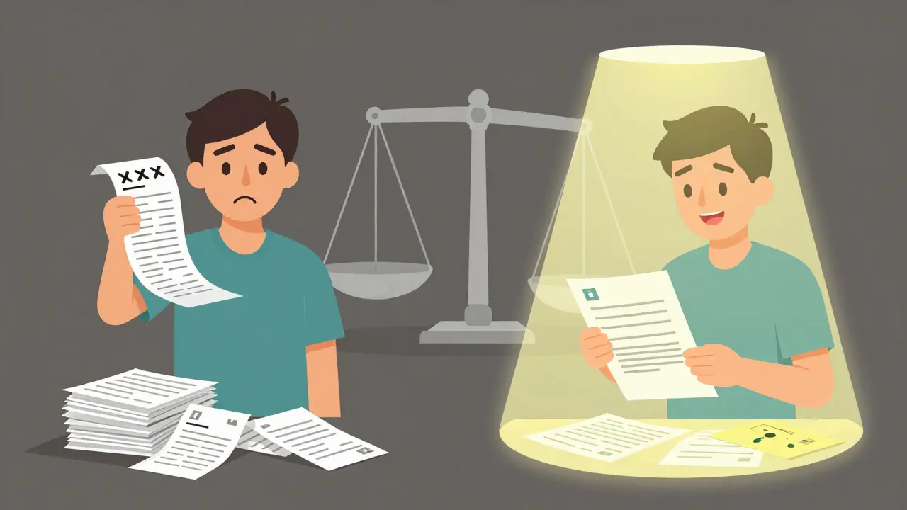 Сравнение беспорядочных и организованных документов при расчете налога.