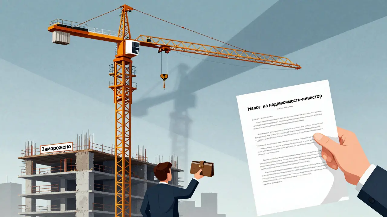 Замороженный строительный проект и тени налоговых рисков над инвесторами.