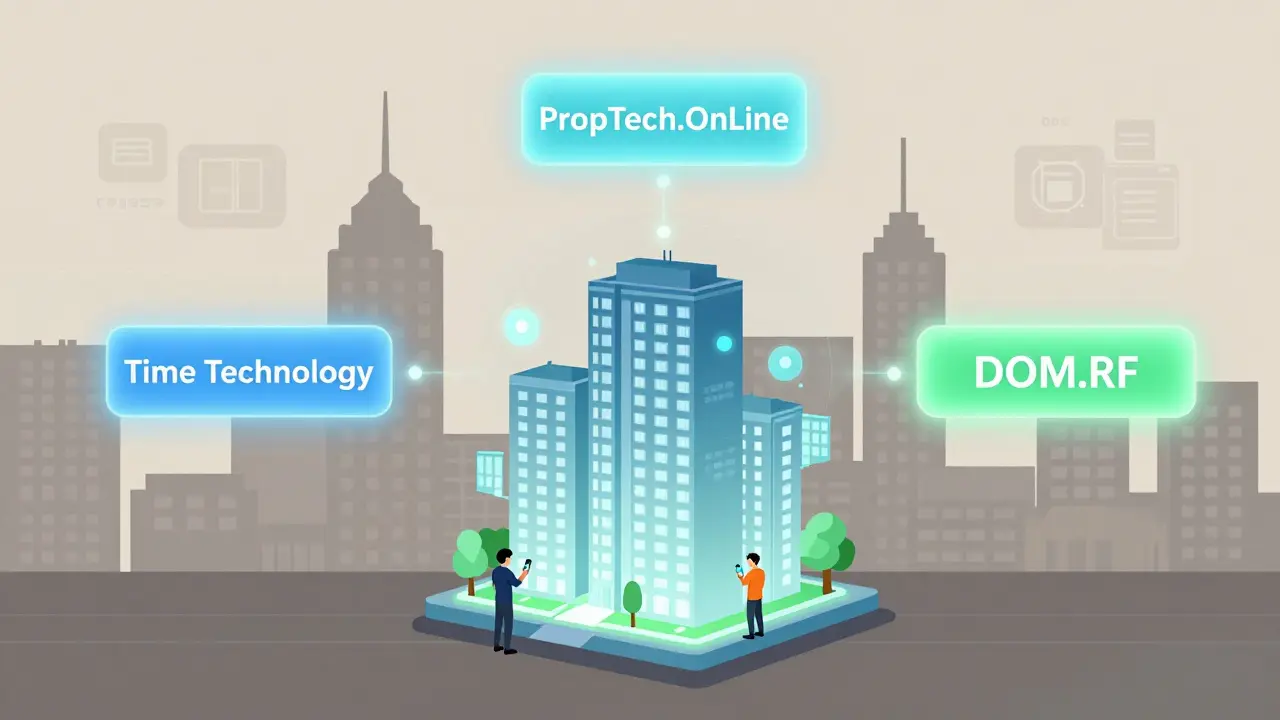 Цифровая панель с платформами мониторинга строительства и виртуальной копией здания.