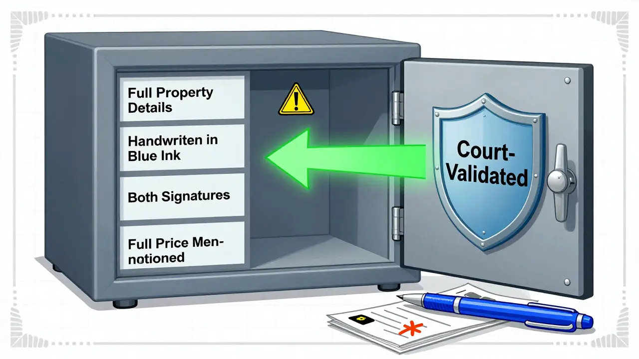 Схематичный сейф с обязательными элементами расписки, один из которых отсутствует, а правильные — подсвечены зеленым.