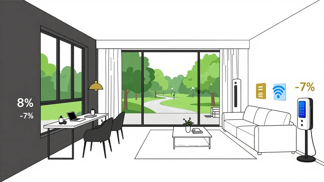 Современная квартира с видом на парк и умными системами, в сравнении с тёмной квартирой без естественного света.