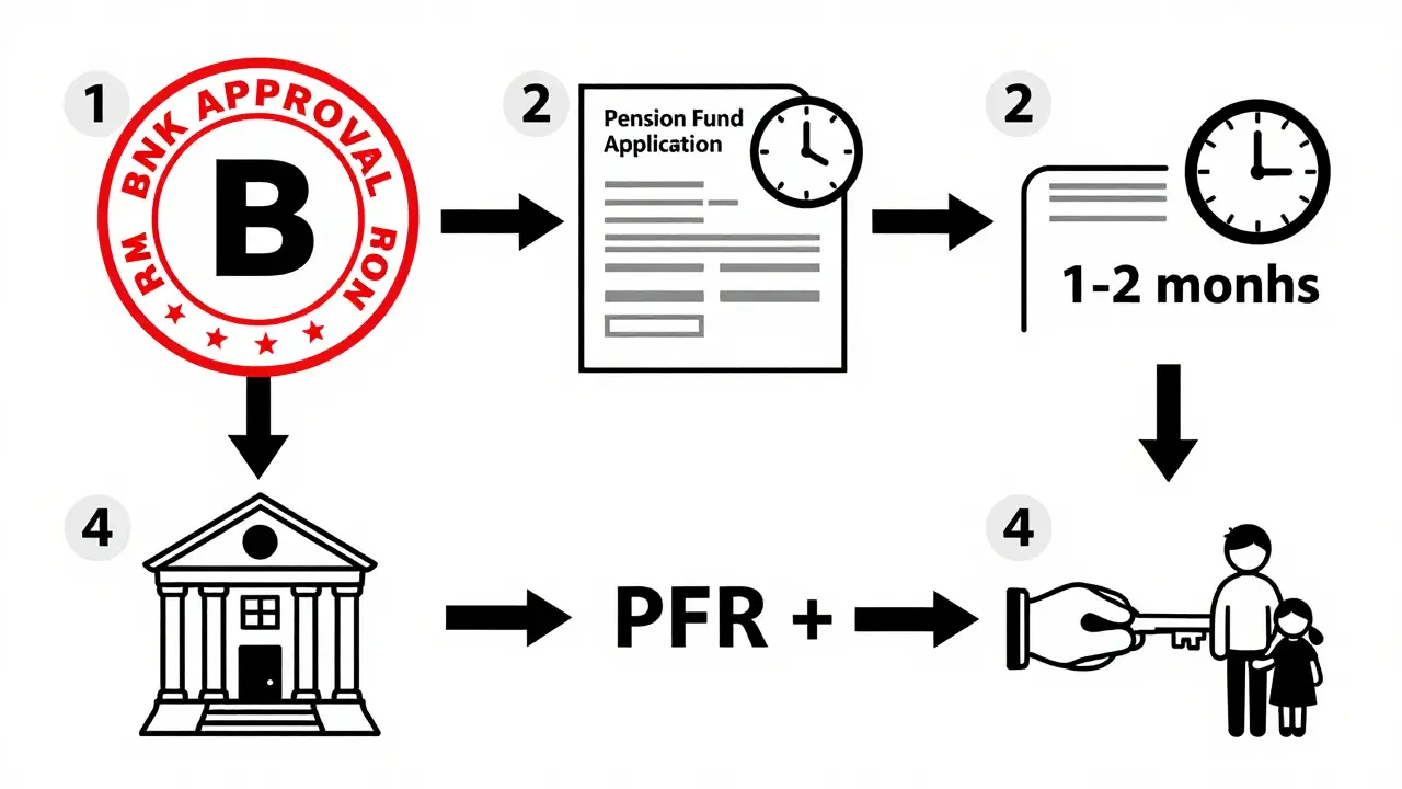 Пошаговый процесс использования материнского капитала для ипотеки с указанием сроков.