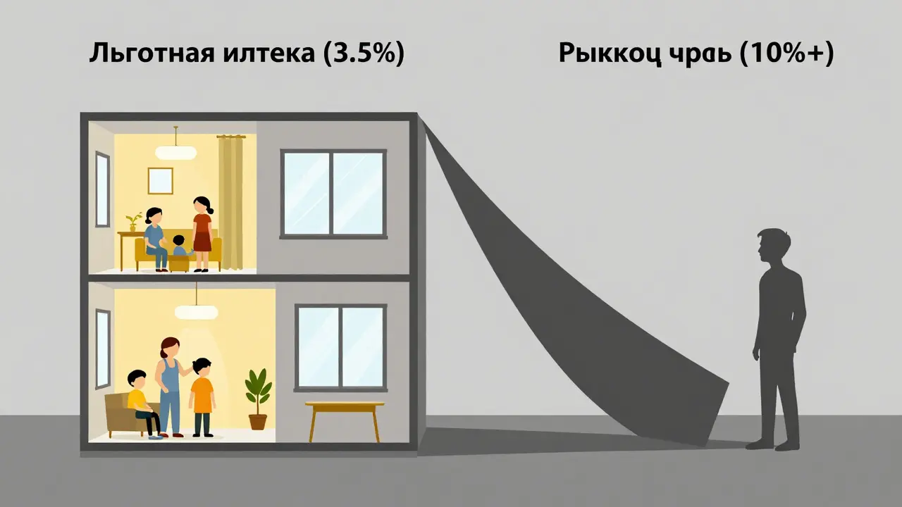 Разделенная квартира: льготная ипотека и дорогостоящая часть кредита.