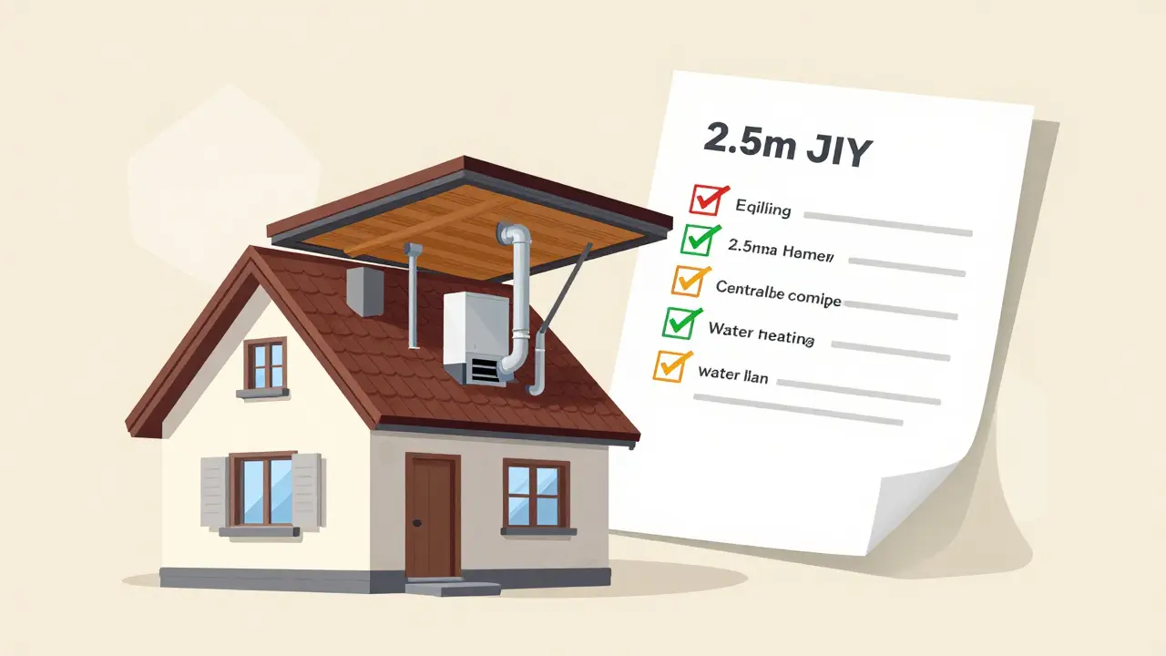 Технический план дома с выделенными требованиями: отопление, вода, окна и высота потолков.