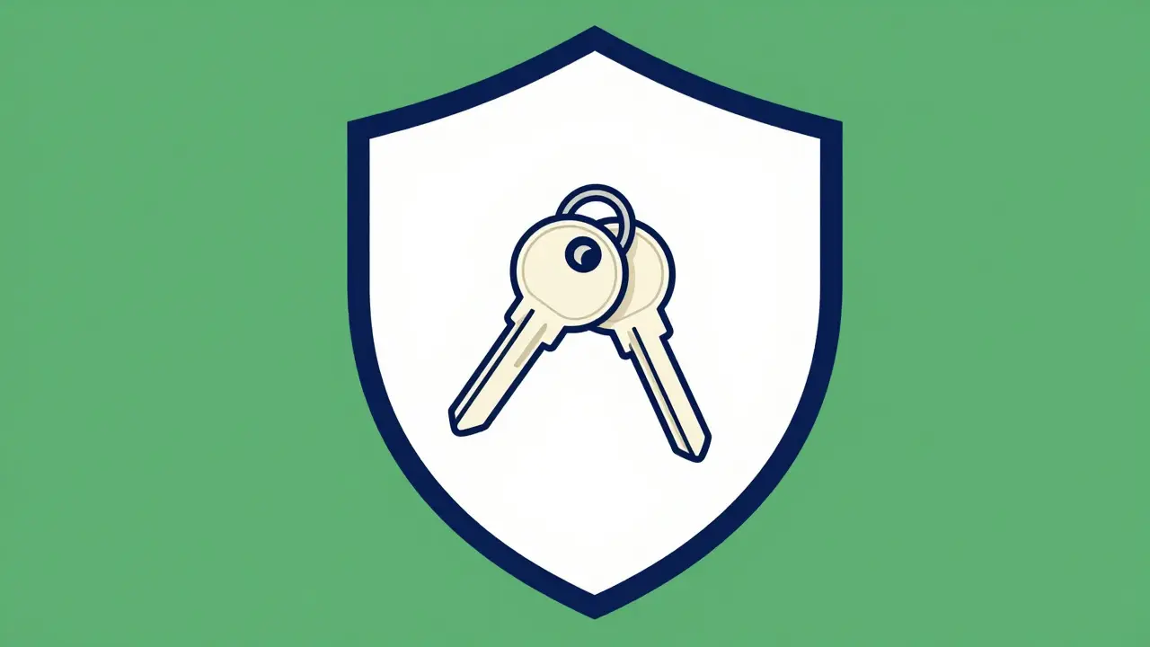 Ключи под защитным щитом в минималистичном стиле