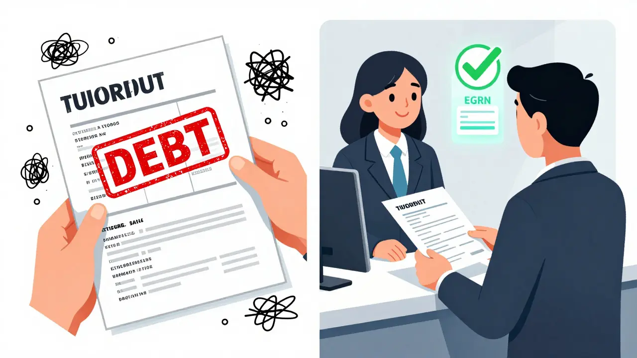 Сравнение хаотичного долга и спокойной передачи справки об отсутствии задолженности.