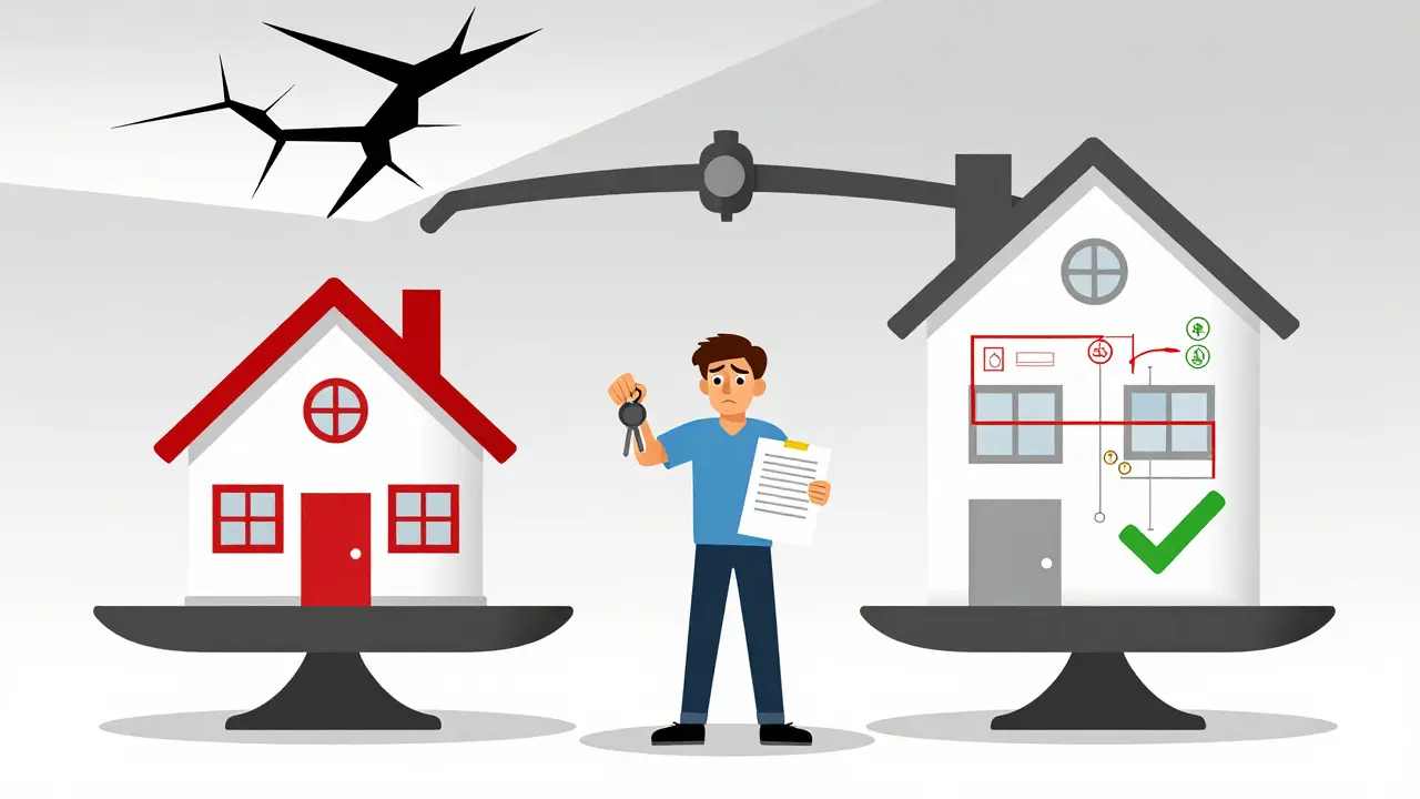 Юридические весы: одна сторона — нелегальная перепланировка, другая — правильно оформленная квартира.