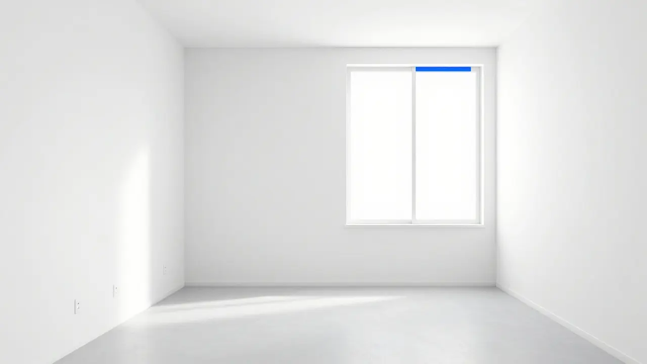 Иллюстрация квартиры в состоянии white box с белыми ровными стенами