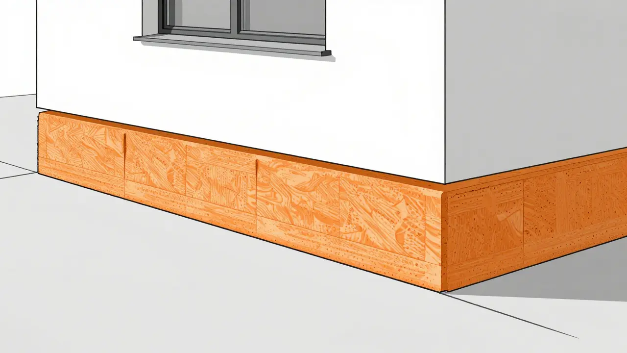 Иллюстрация утепления фундамента пенополистиролом для защиты от промерзания.