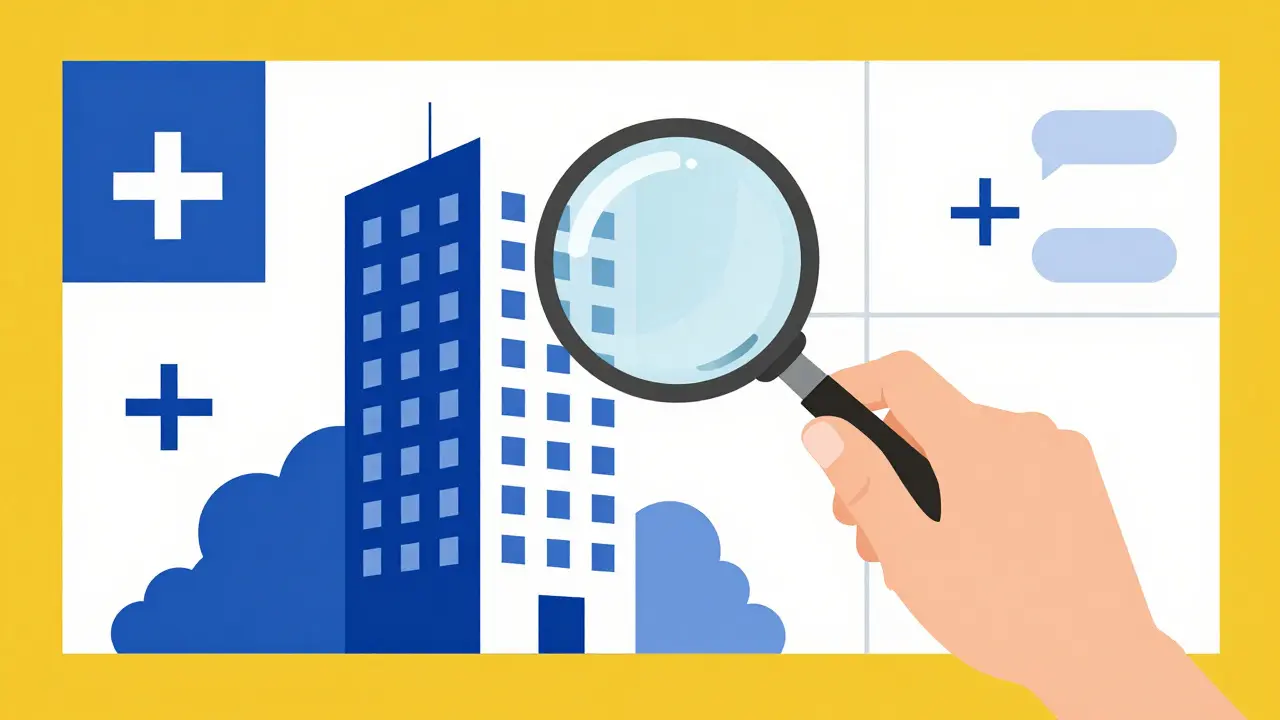 Оценщик с лупой изучает здание для определения рыночной стоимости в минималистичном стиле