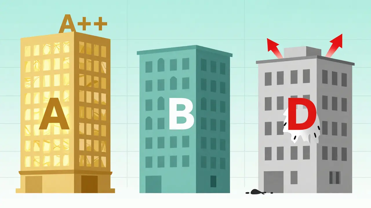 Сравнение трех домов разных классов энергоэффективности с утечкой тепла